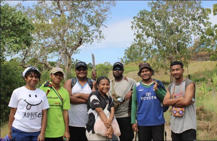 Our first EcoScholars cohort on the hill track above Kohua