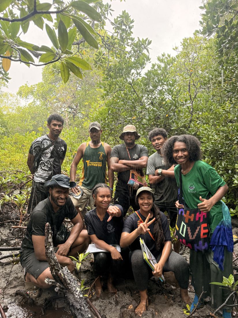 The Kapala survey team in the mangrove forest